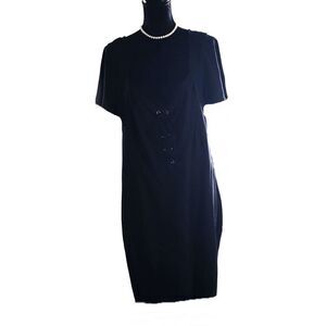 Lane Bryant Black Deep V-neck Tie Front Dress Size 24